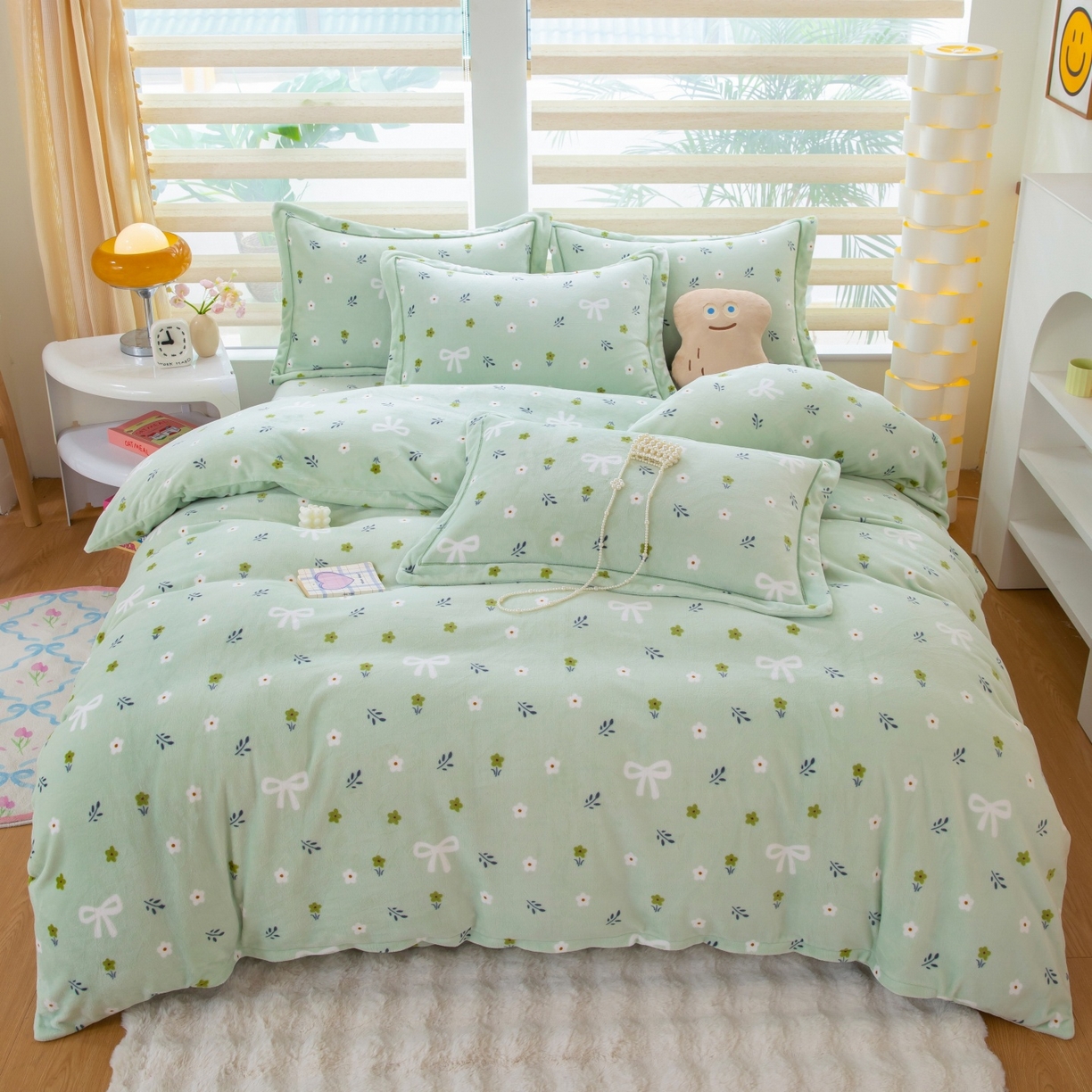 91家纺网 家纺一手货源 找家纺 （总）优姿家纺 2025新款加厚全消光牛奶绒印花四件套