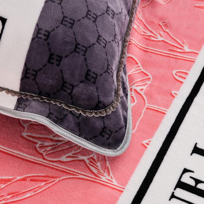 91家纺网 家纺一手货源 找家纺 静缘分 2025新款230克特厚8.5斤牛奶绒金貂绒床裙款保暖四件套-真爱