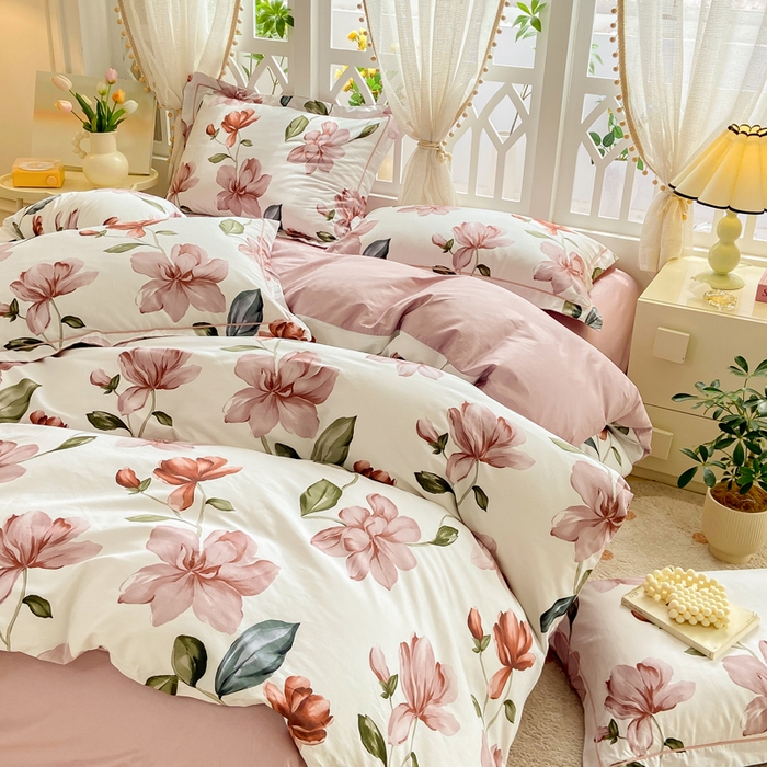 91家纺网 家纺一手货源 找家纺 红淳家纺 2025新款13376全棉活性印花单品枕套 初梦