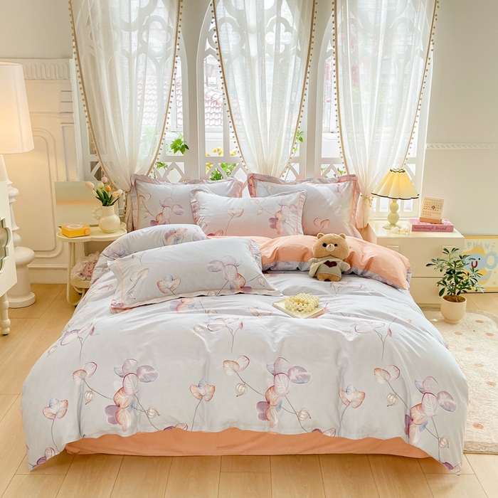 91家纺网 家纺一手货源 找家纺 红淳家纺 2025新款13376全棉活性印花单品枕套 彩叶