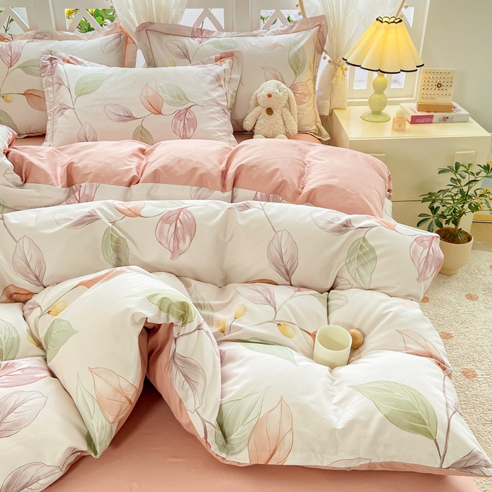 91家纺网 家纺一手货源 找家纺 红淳家纺 2025新款13376全棉活性印花单品枕套 一辰叶汐