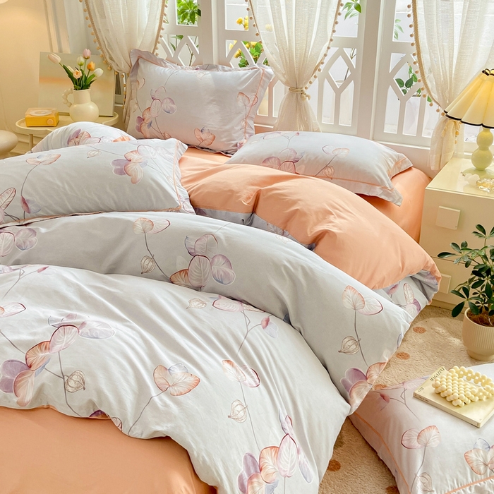 91家纺网 家纺一手货源 找家纺 红淳家纺 2025新款13376全棉活性印花单品枕套 彩叶