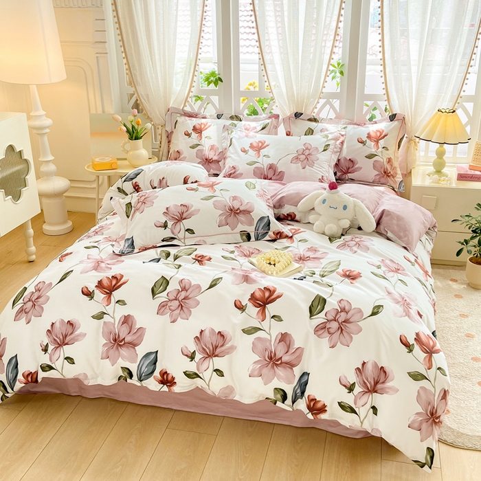 91家纺网 家纺一手货源 找家纺 红淳家纺 2025新款13376全棉活性印花单品枕套 初梦