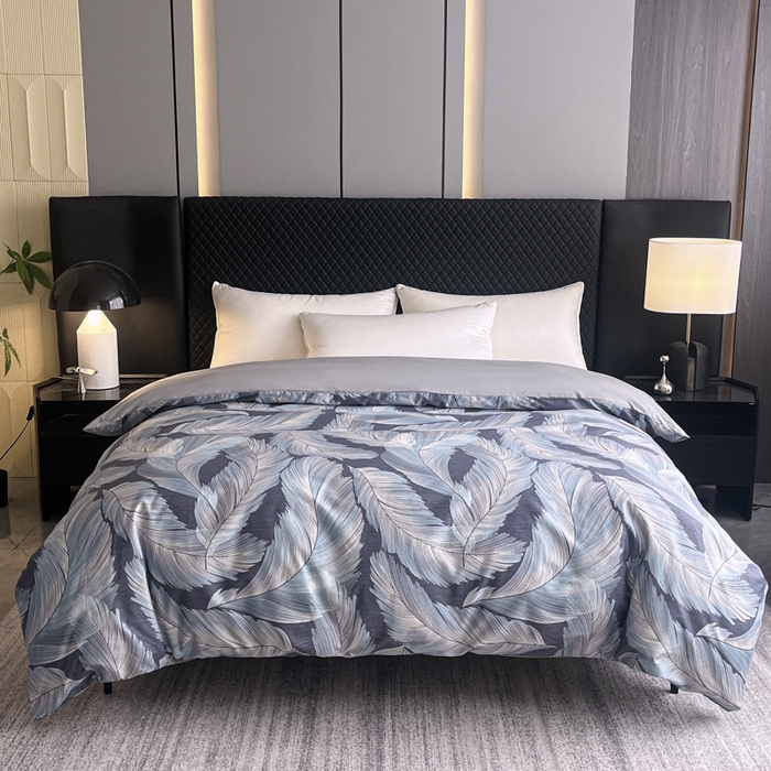 91家纺网 家纺一手货源 找家纺 红淳家纺 2025新款13376全棉活性印花单品枕套 羽蓝