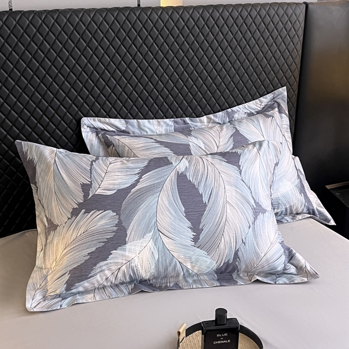 红淳家纺 2025新款13376全棉活性印花单品枕套 羽蓝