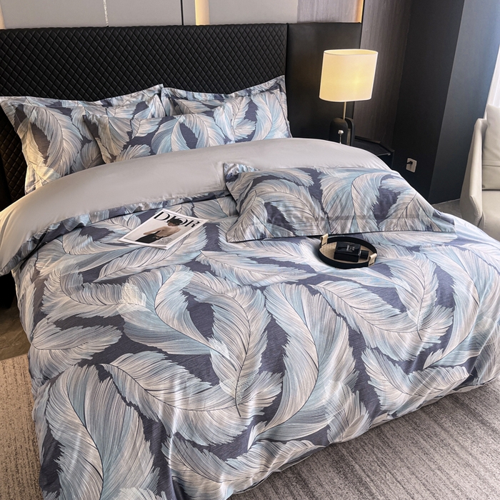 91家纺网 家纺一手货源 找家纺 红淳家纺 2025新款13376全棉活性印花单品枕套 羽蓝