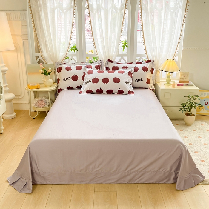 91家纺网 家纺一手货源 找家纺 红淳家纺 2025新款13376全棉活性印花单品枕套 红苹果