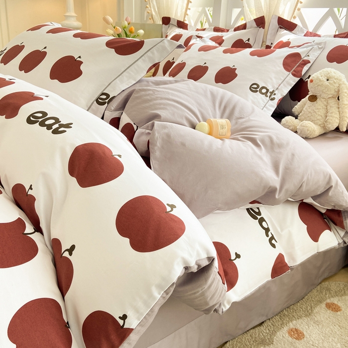 91家纺网 家纺一手货源 找家纺 红淳家纺 2025新款13376全棉活性印花单品枕套 红苹果