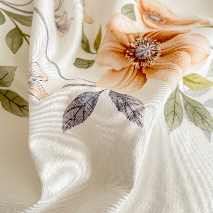 91家纺网 家纺一手货源 找家纺 红淳家纺 2025新款13376全棉活性印花单品枕套 木槿-白