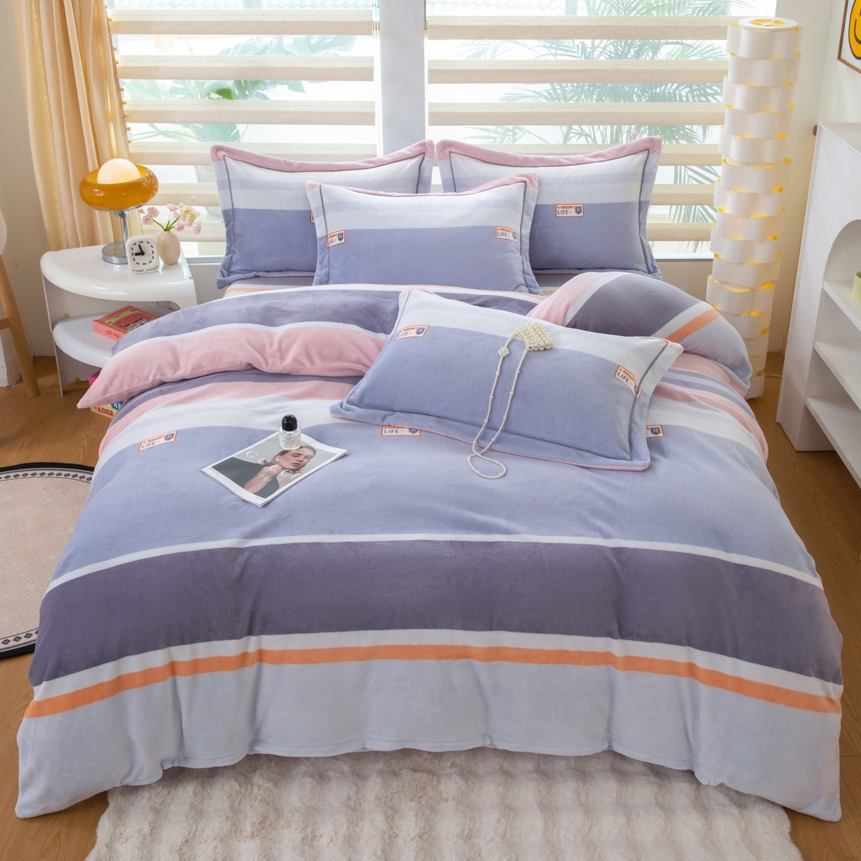 91家纺网 家纺一手货源 找家纺 （总）优姿家纺 2025新款加厚全消光牛奶绒印花四件套