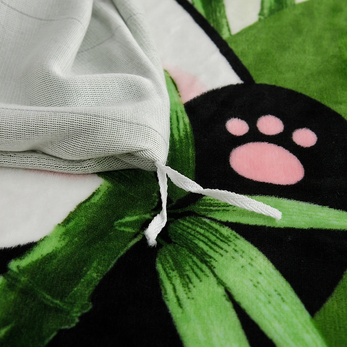 91家纺网 家纺一手货源 找家纺 静缘分 2025新款230克特厚8.5斤牛奶绒金貂绒床裙款保暖四件套-熊猫抱竹