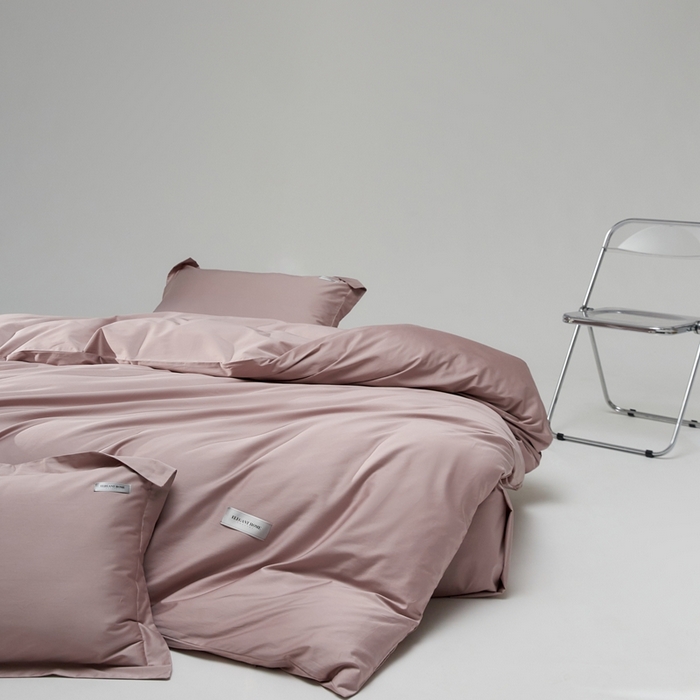 91家纺网 家纺一手货源 找家纺 红淳家纺 2025新款50s长绒棉纯色四件套及单品-四件套 烟灰紫