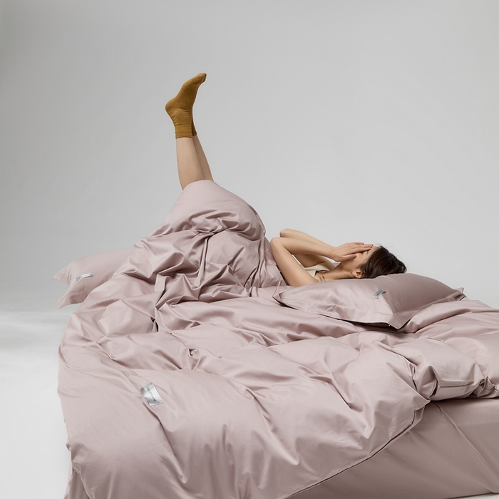 91家纺网 家纺一手货源 找家纺 红淳家纺 2025新款50s长绒棉纯色四件套及单品-四件套 烟灰紫