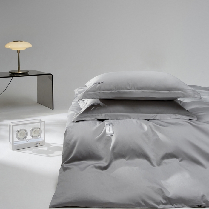 91家纺网 家纺一手货源 找家纺 红淳家纺 2025新款50s长绒棉纯色四件套及单品-四件套 雅士灰