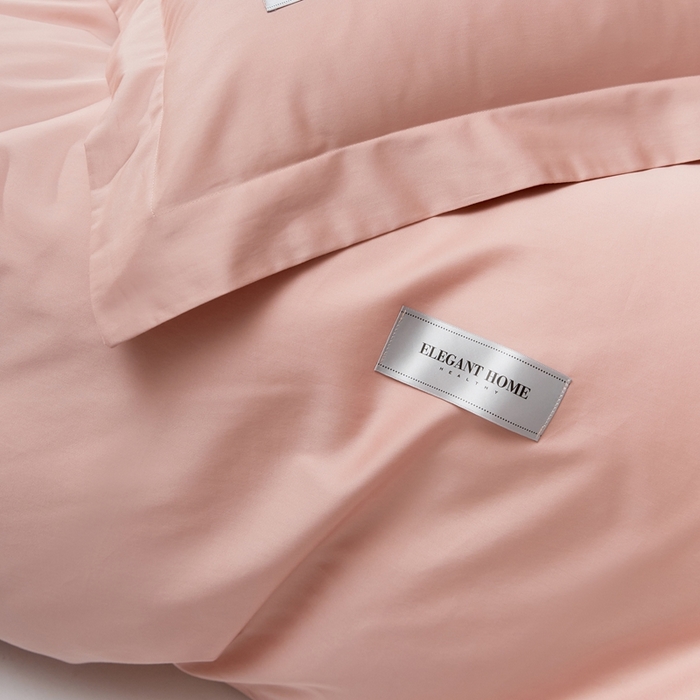 91家纺网 家纺一手货源 找家纺 红淳家纺 2025新款50s长绒棉纯色四件套及单品-四件套 茱萸粉