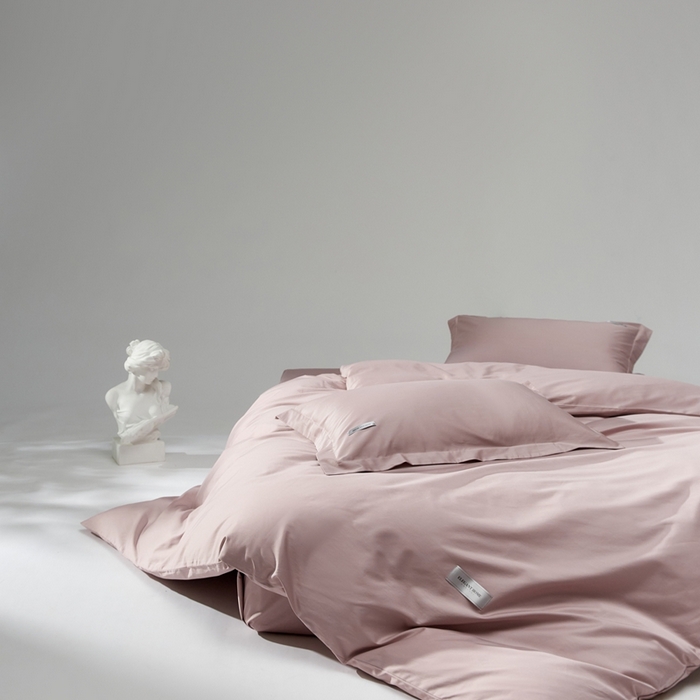 91家纺网 家纺一手货源 找家纺 红淳家纺 2025新款50s长绒棉纯色四件套及单品-四件套 烟灰紫