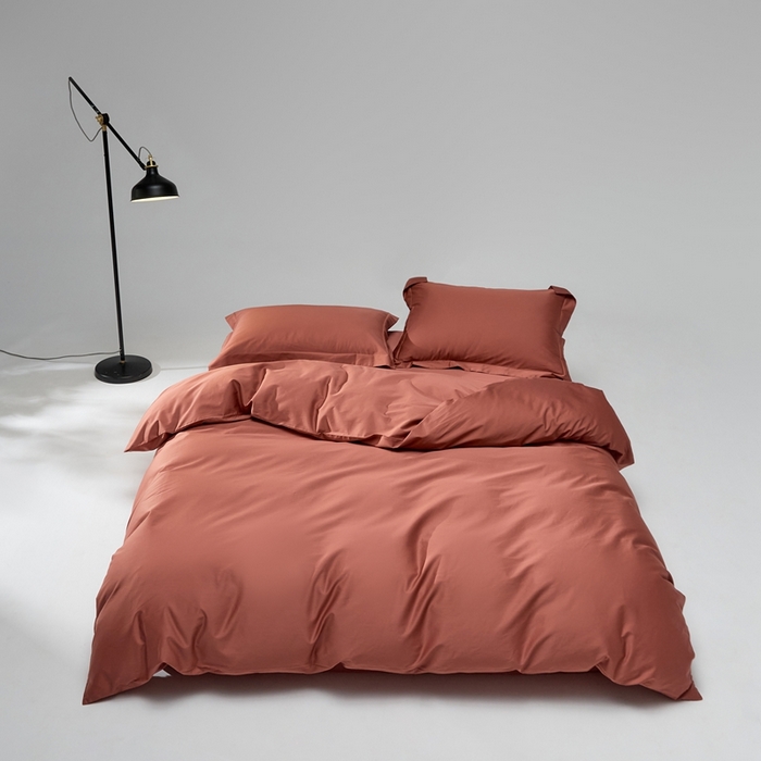 红淳家纺 2025新款50s长绒棉纯色四件套及单品-四件套 秋香红