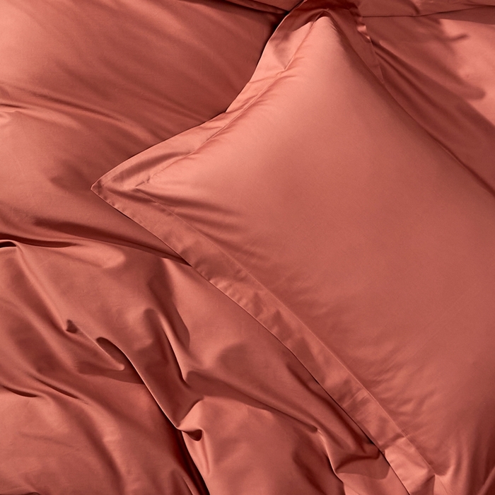 91家纺网 家纺一手货源 找家纺 红淳家纺 2025新款50s长绒棉纯色四件套及单品-四件套 秋香红