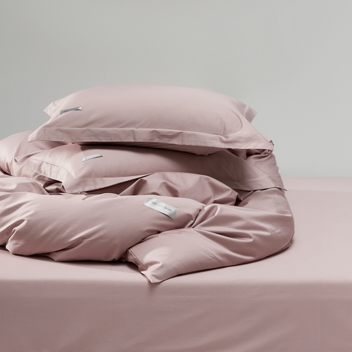 91家纺网 家纺一手货源 找家纺 红淳家纺 2025新款50s长绒棉纯色四件套及单品-四件套 烟灰紫