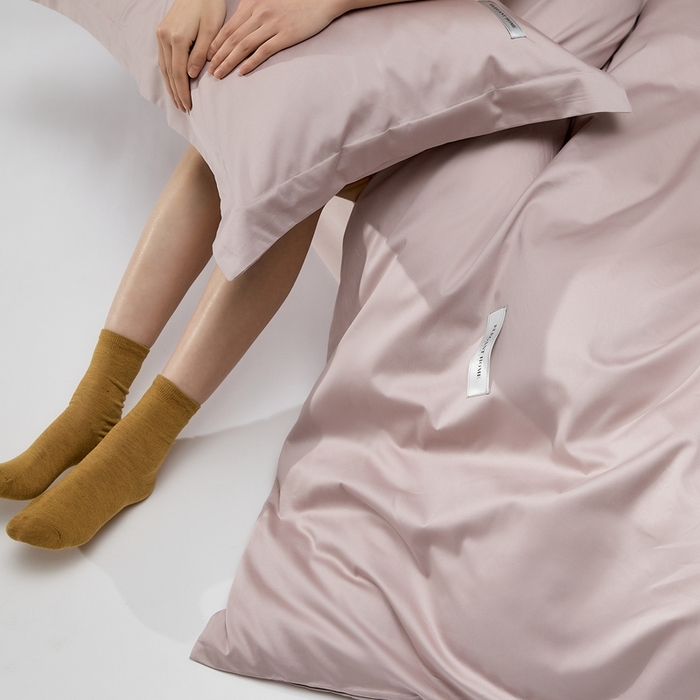 91家纺网 家纺一手货源 找家纺 红淳家纺 2025新款50s长绒棉纯色四件套及单品-四件套 烟灰紫