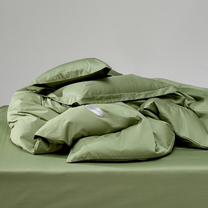 91家纺网 家纺一手货源 找家纺 红淳家纺 2025新款50s长绒棉纯色四件套及单品-四件套 莺茶绿