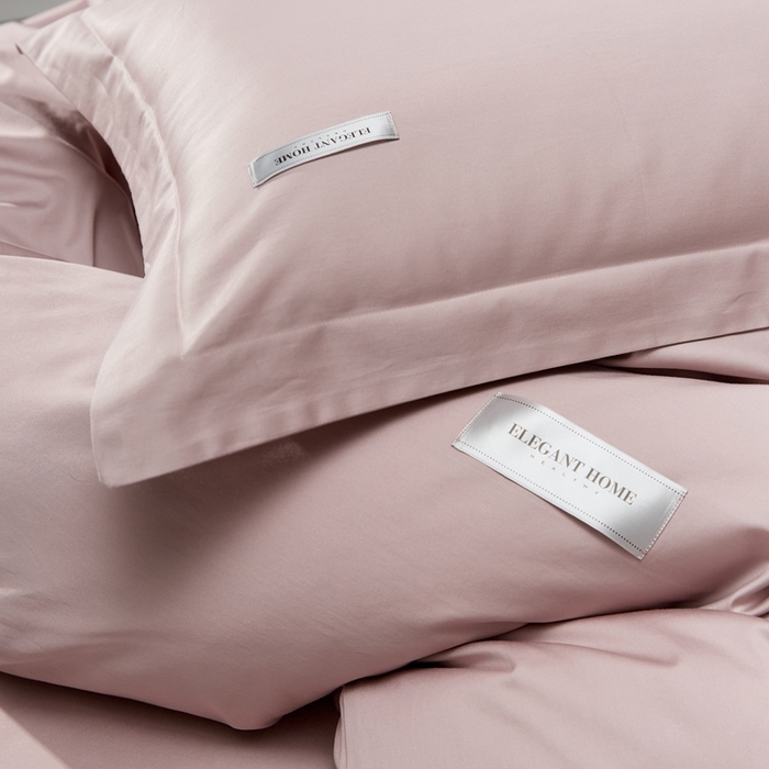 91家纺网 家纺一手货源 找家纺 红淳家纺 2025新款50s长绒棉纯色四件套及单品-四件套 烟灰紫