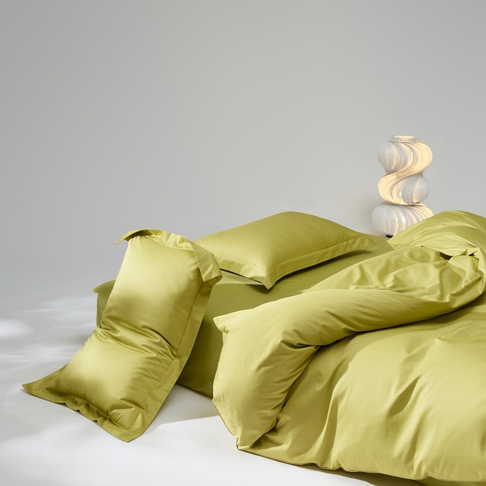 91家纺网 家纺一手货源 找家纺 红淳家纺 2025新款50s长绒棉纯色四件套及单品-四件套 初秋绿