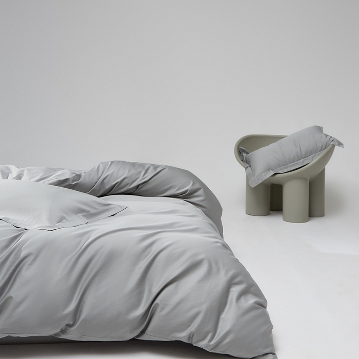 91家纺网 家纺一手货源 找家纺 红淳家纺 2025新款50s长绒棉纯色四件套及单品-四件套 朦胧灰