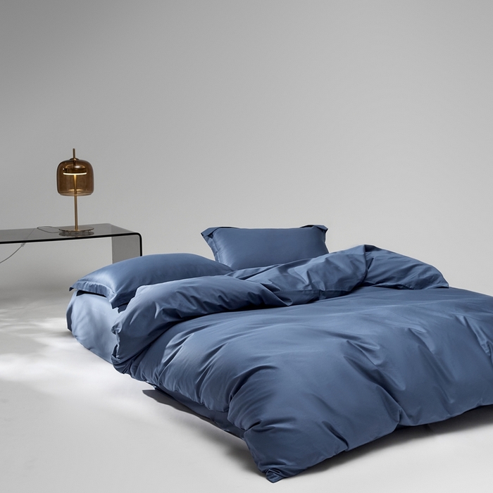 91家纺网 家纺一手货源 找家纺 红淳家纺 2025新款50s长绒棉纯色四件套及单品-四件套 钻石蓝