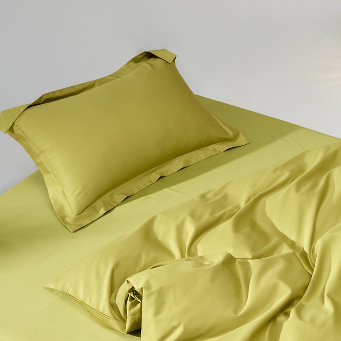 91家纺网 家纺一手货源 找家纺 红淳家纺 2025新款50s长绒棉纯色四件套及单品-四件套 初秋绿