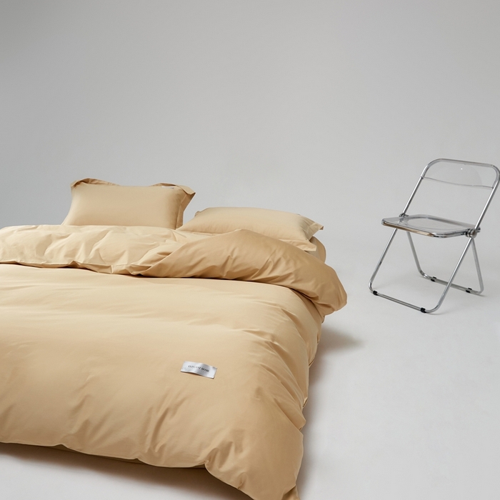 91家纺网 家纺一手货源 找家纺 红淳家纺 2025新款50s长绒棉纯色四件套及单品-四件套 香槟金