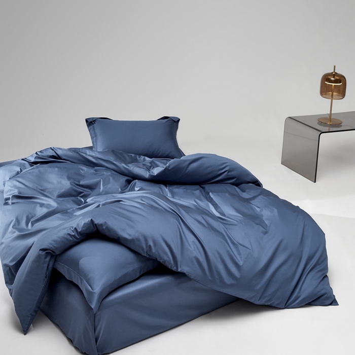 91家纺网 家纺一手货源 找家纺 红淳家纺 2025新款50s长绒棉纯色四件套及单品-四件套 钻石蓝