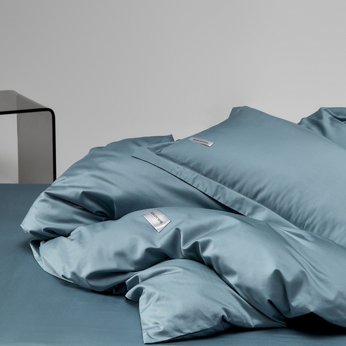 91家纺网 家纺一手货源 找家纺 红淳家纺 2025新款50s长绒棉纯色四件套及单品-四件套 海茵蓝