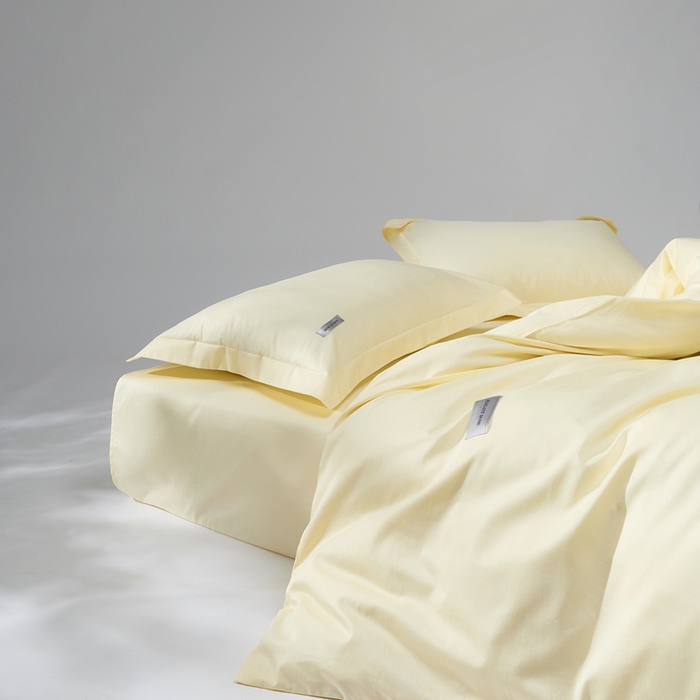 91家纺网 家纺一手货源 找家纺 红淳家纺 2025新款50s长绒棉纯色四件套及单品-四件套 向阳黄