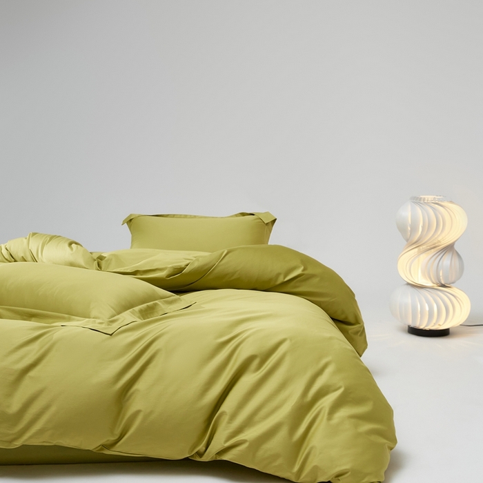 91家纺网 家纺一手货源 找家纺 红淳家纺 2025新款50s长绒棉纯色四件套及单品-四件套 初秋绿