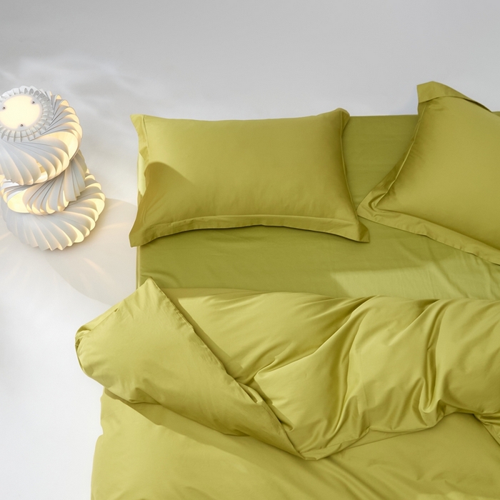 91家纺网 家纺一手货源 找家纺 红淳家纺 2025新款50s长绒棉纯色四件套及单品-四件套 初秋绿