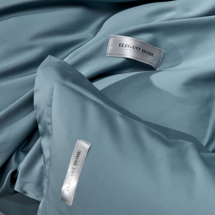 91家纺网 家纺一手货源 找家纺 红淳家纺 2025新款50s长绒棉纯色四件套及单品-四件套 海茵蓝