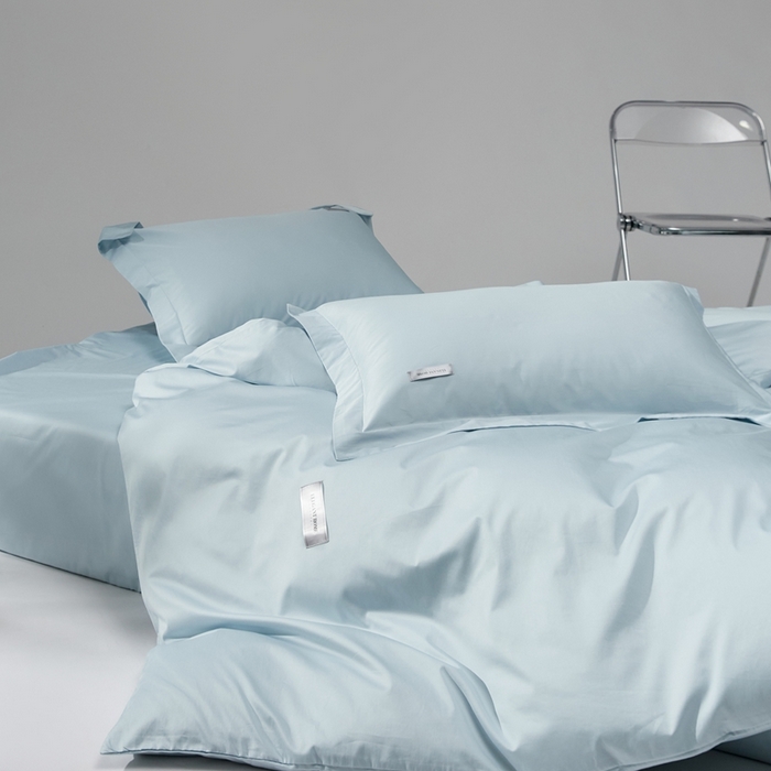 91家纺网 家纺一手货源 找家纺 红淳家纺 2025新款50s长绒棉纯色四件套及单品-四件套 湖泊蓝