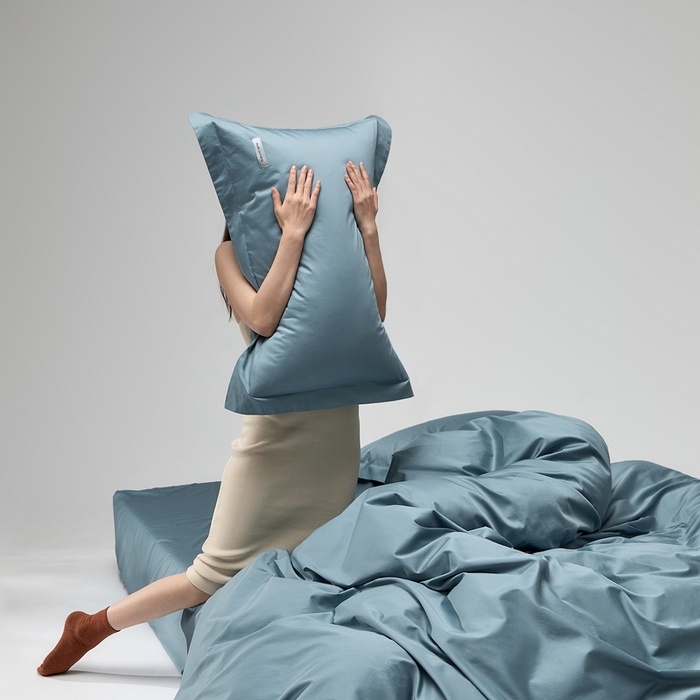 91家纺网 家纺一手货源 找家纺 红淳家纺 2025新款50s长绒棉纯色四件套及单品-四件套 海茵蓝