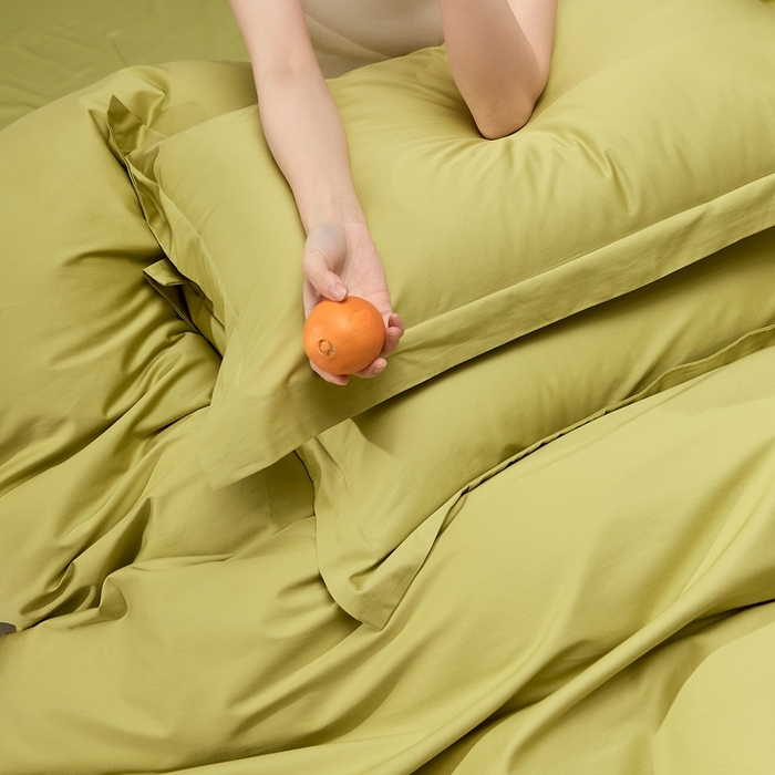 91家纺网 家纺一手货源 找家纺 红淳家纺 2025新款50s长绒棉纯色四件套及单品-四件套 初秋绿