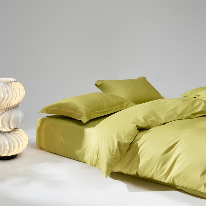 91家纺网 家纺一手货源 找家纺 红淳家纺 2025新款50s长绒棉纯色四件套及单品-四件套 初秋绿