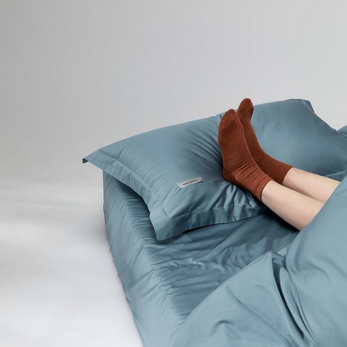 91家纺网 家纺一手货源 找家纺 红淳家纺 2025新款50s长绒棉纯色四件套及单品-四件套 海茵蓝