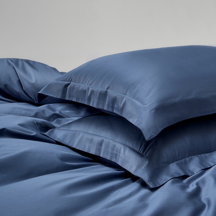 91家纺网 家纺一手货源 找家纺 红淳家纺 2025新款50s长绒棉纯色四件套及单品-四件套 钻石蓝