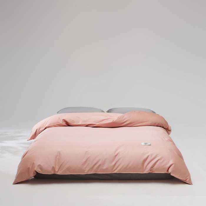 91家纺网 家纺一手货源 找家纺 红淳家纺 2025新款50s长绒棉纯色四件套及单品-单被套 茱萸粉