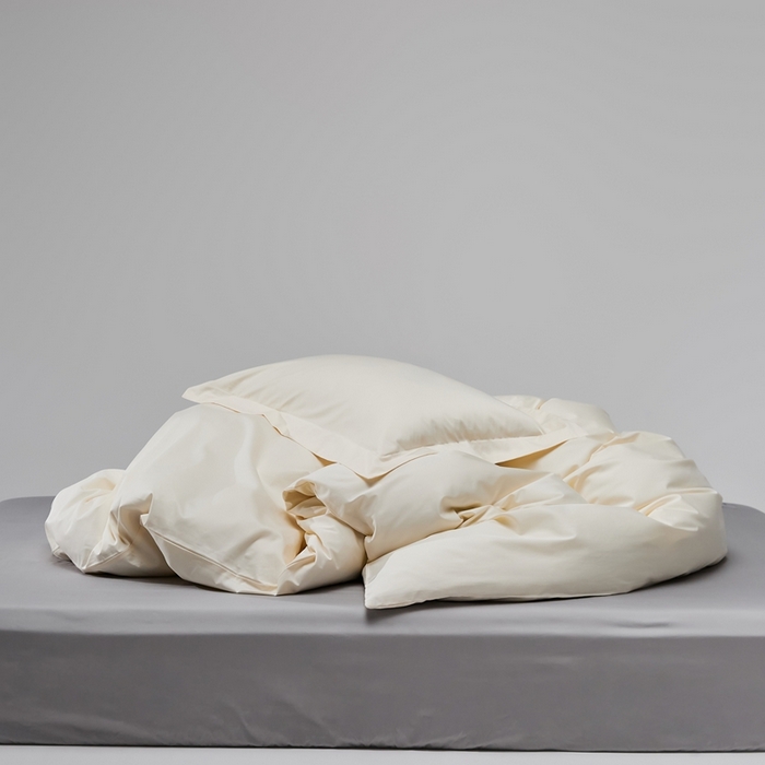 91家纺网 家纺一手货源 找家纺 红淳家纺 2025新款50s长绒棉纯色四件套及单品-单被套 奶昔白