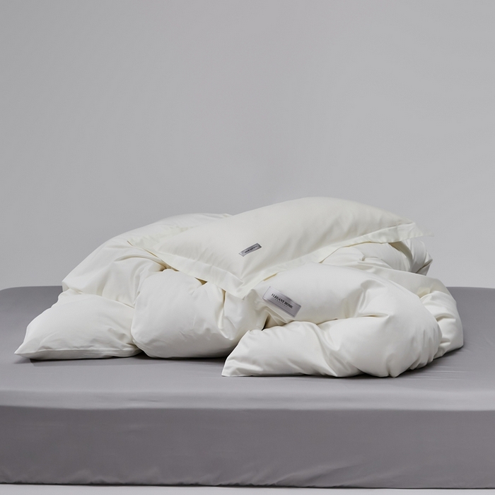 91家纺网 家纺一手货源 找家纺 红淳家纺 2025新款50s长绒棉纯色四件套及单品-单被套 雪月白