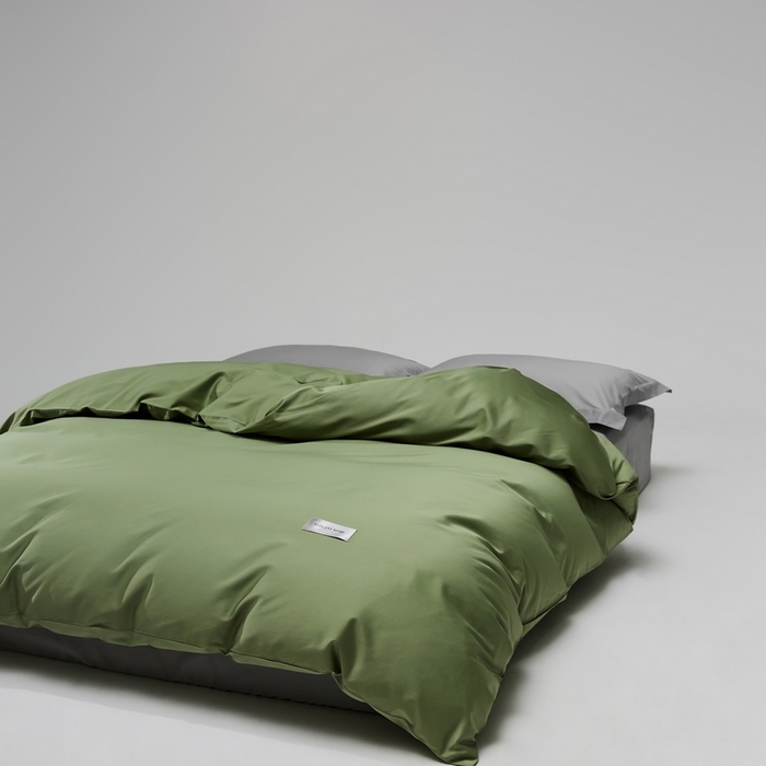 91家纺网 家纺一手货源 找家纺 红淳家纺 2025新款50s长绒棉纯色四件套及单品-单被套 莺茶绿