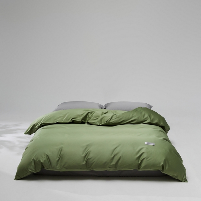 红淳家纺 2025新款50s长绒棉纯色四件套及单品-单被套 莺茶绿