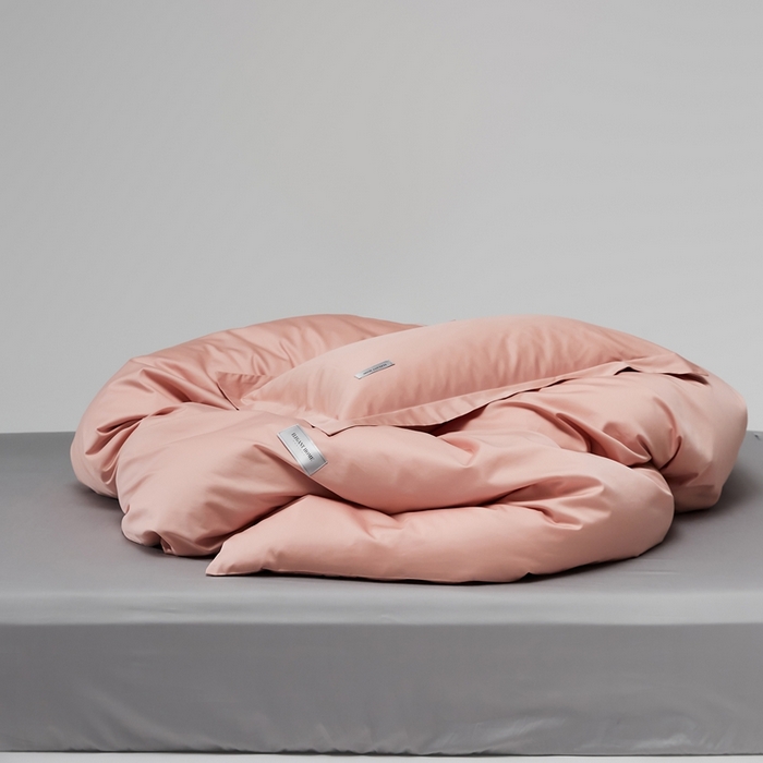 91家纺网 家纺一手货源 找家纺 红淳家纺 2025新款50s长绒棉纯色四件套及单品-单被套 茱萸粉