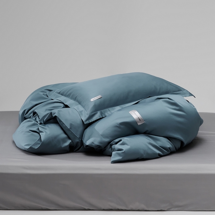 91家纺网 家纺一手货源 找家纺 红淳家纺 2025新款50s长绒棉纯色四件套及单品-单被套 海茵蓝